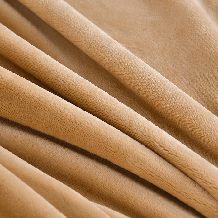 91家纺网 家纺一手货源 找家纺 居尚家纺 2025新款AB款加厚纯色牛奶绒绣花四件套驼色