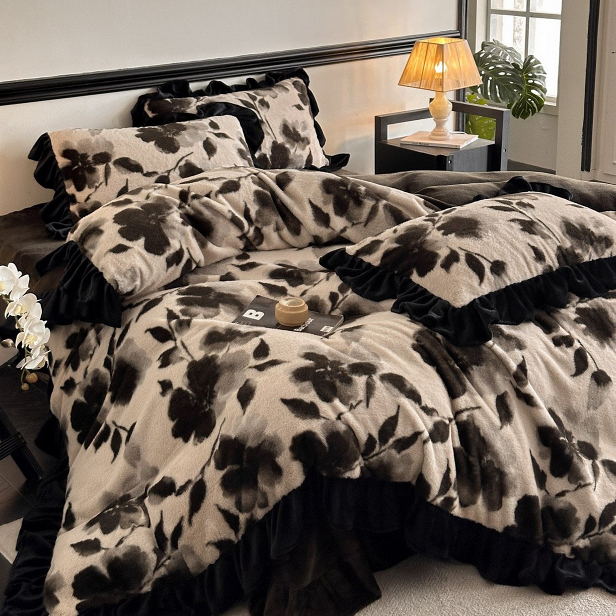 91家纺网 家纺一手货源 找家纺 子曰 2025新款金丝提花浮雕刺绣水洗真丝四件套 花语-绿