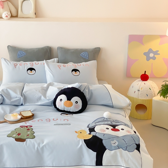 91家纺网 家纺一手货源 找家纺 （总）星野 2025新款陶瓷磨毛四件套-企鹅先森