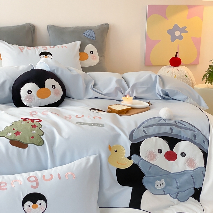 91家纺网 家纺一手货源 找家纺 （总）星野 2025新款陶瓷磨毛四件套-企鹅先森