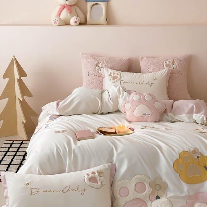 91家纺网 家纺一手货源 找家纺 （总）星野 2025新款陶瓷磨毛四件套-爪爪日记