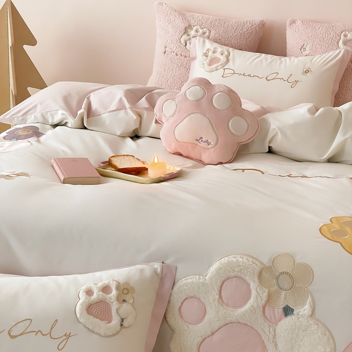 91家纺网 家纺一手货源 找家纺 （总）星野 2025新款陶瓷磨毛四件套-爪爪日记