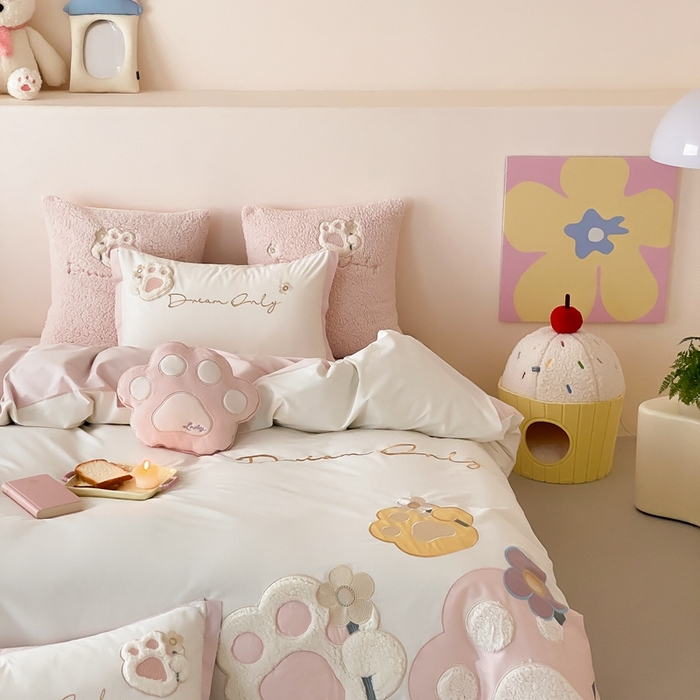 91家纺网 家纺一手货源 找家纺 （总）星野 2025新款陶瓷磨毛四件套-爪爪日记