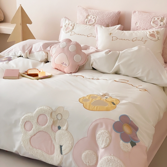 91家纺网 家纺一手货源 找家纺 （总）星野 2025新款陶瓷磨毛四件套-爪爪日记