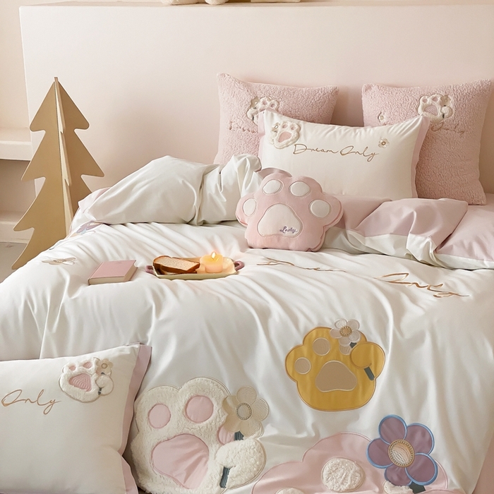 91家纺网 家纺一手货源 找家纺 （总）星野 2025新款陶瓷磨毛四件套-爪爪日记