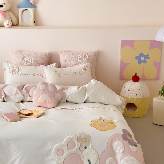 91家纺网 家纺一手货源 找家纺 （总）星野 2025新款陶瓷磨毛四件套-爪爪日记