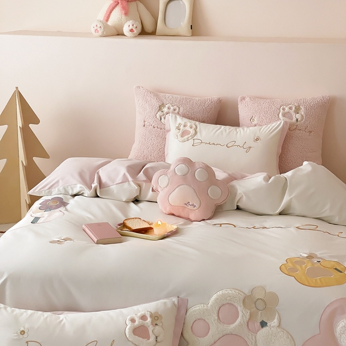 91家纺网 家纺一手货源 找家纺 （总）星野 2025新款陶瓷磨毛四件套-爪爪日记