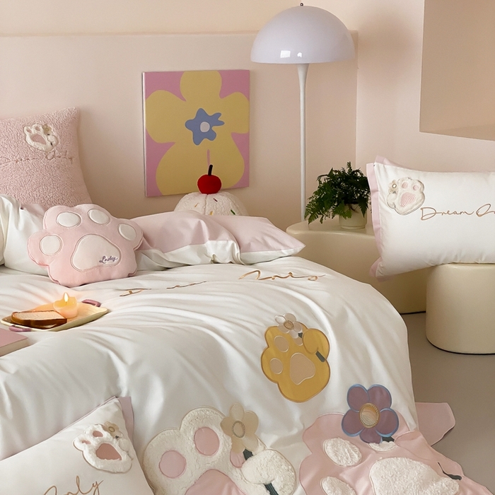 91家纺网 家纺一手货源 找家纺 （总）星野 2025新款陶瓷磨毛四件套-爪爪日记