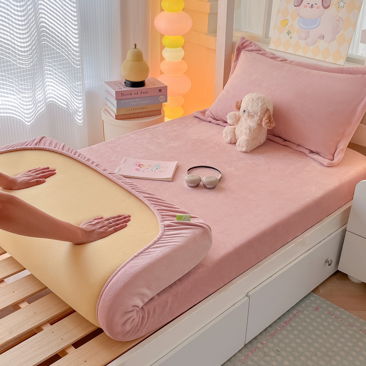 91家纺网 家纺一手货源 找家纺 （总）多乐家纺 2025新款高克重牛奶绒学生床床笠