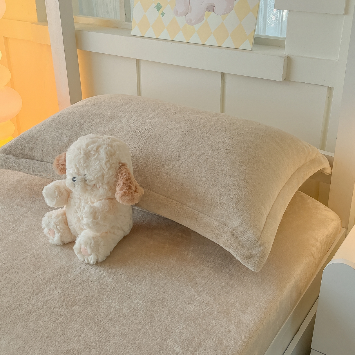 91家纺网 家纺一手货源 找家纺 多乐家纺 2025新款高克重牛奶绒学生床床笠 绒-卡其