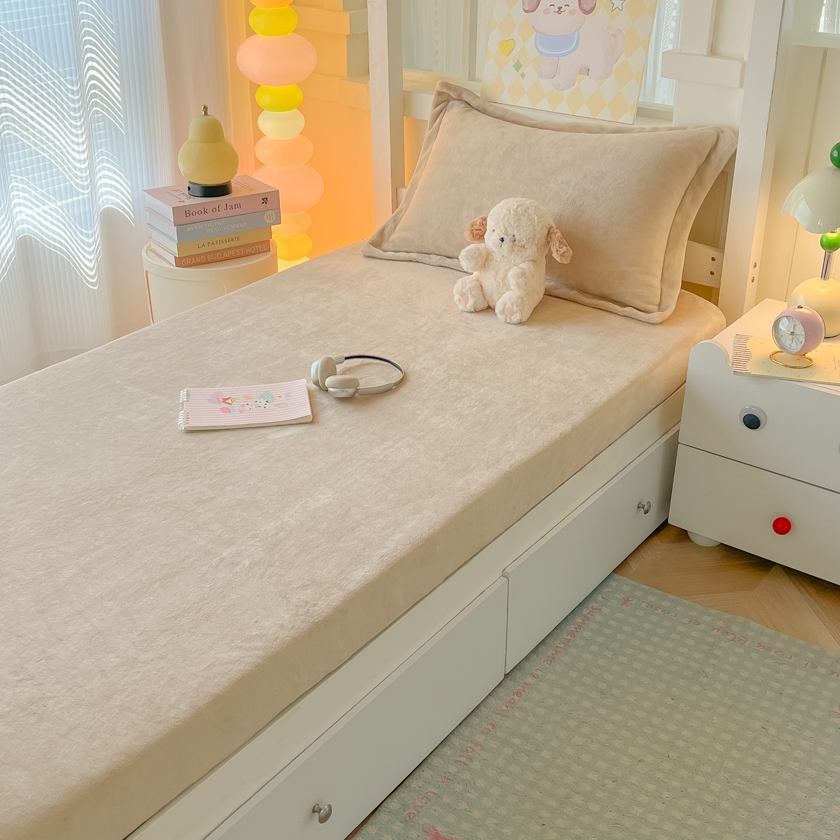 91家纺网 家纺一手货源 找家纺 多乐家纺 2025新款高克重牛奶绒学生床床笠 绒-卡其