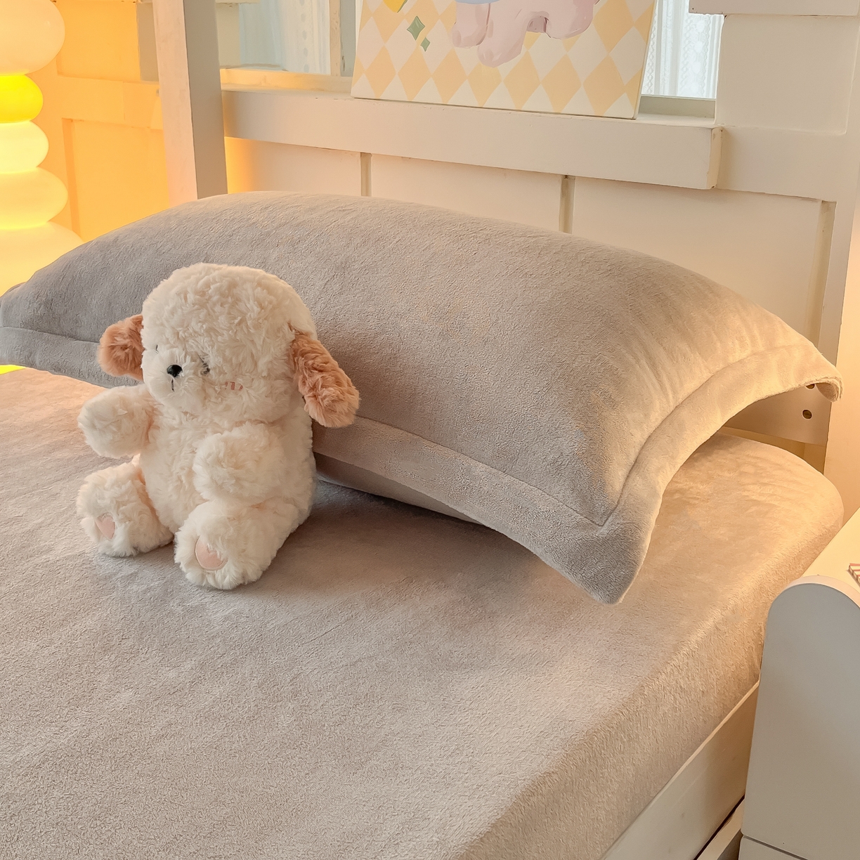 91家纺网 家纺一手货源 找家纺 多乐家纺 2025新款高克重牛奶绒学生床床笠 绒-绅士灰