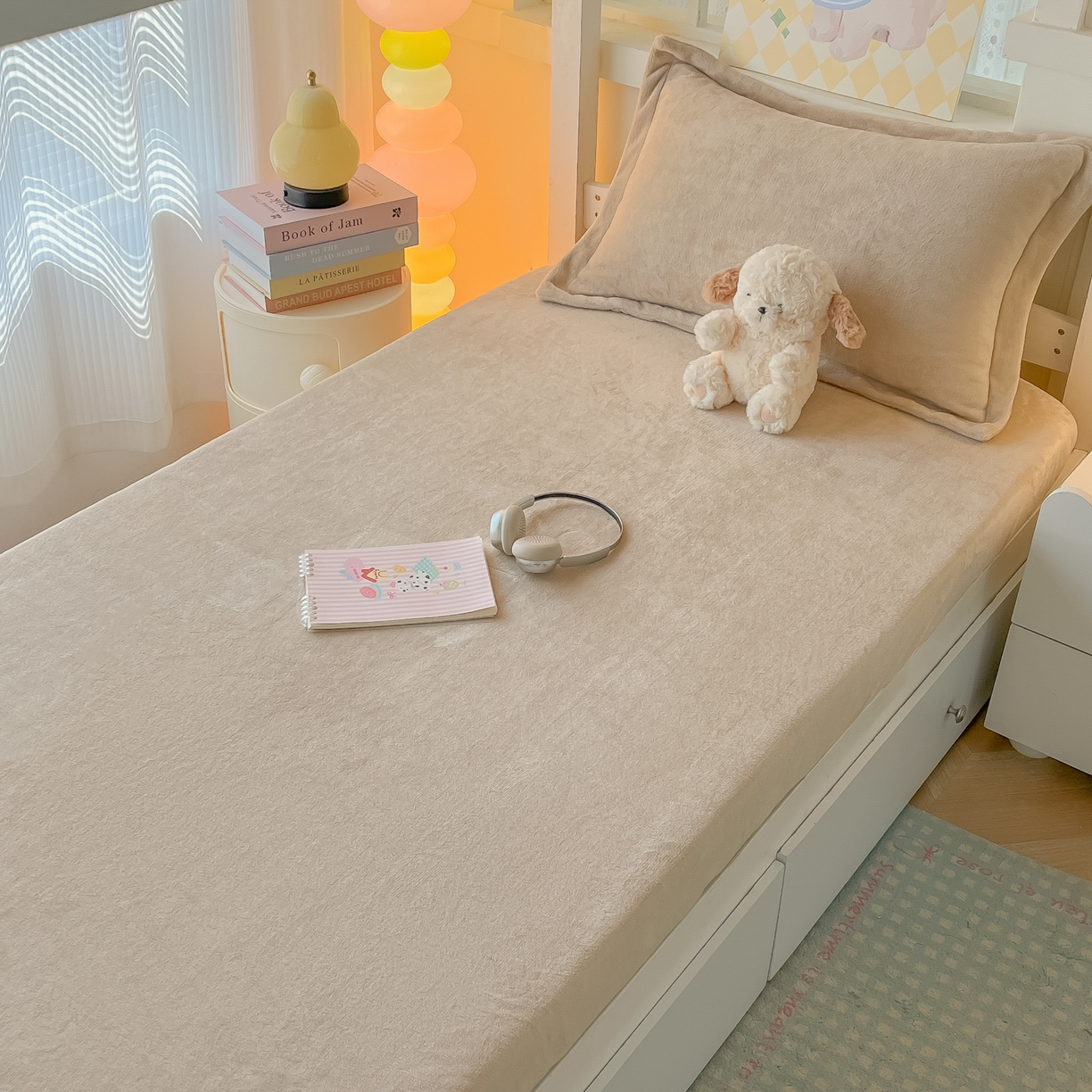 91家纺网 家纺一手货源 找家纺 多乐家纺 2025新款高克重牛奶绒学生床床笠 绒-卡其