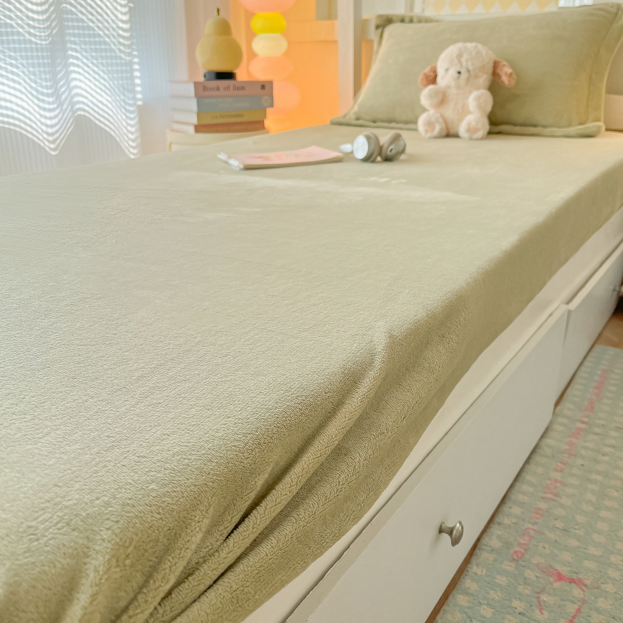 91家纺网 家纺一手货源 找家纺 多乐家纺 2025新款高克重牛奶绒学生床床笠 绒-橄榄绿