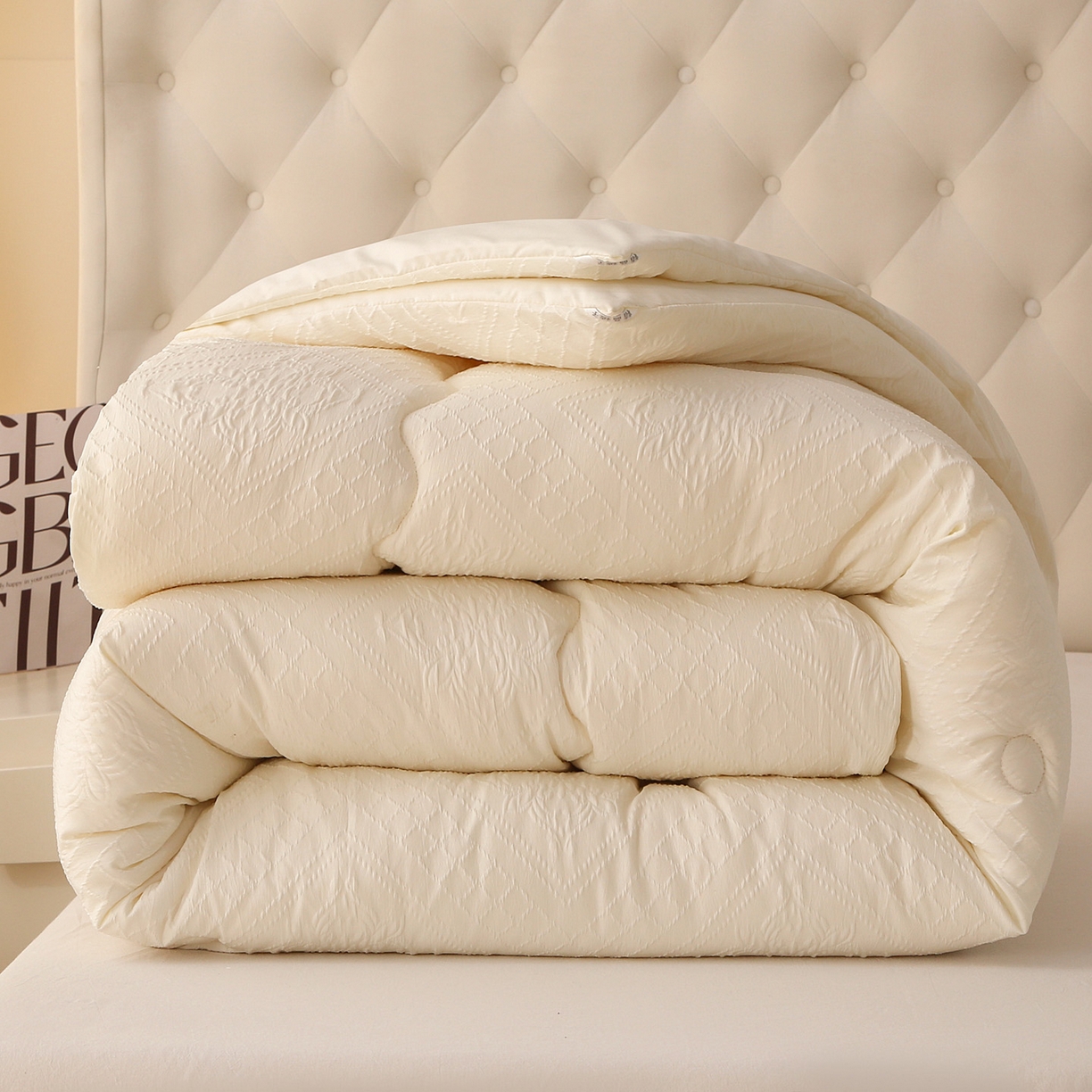 91家纺网 家纺一手货源 找家纺 （总）首爱家纺 2025新款A类针织提花进口羊毛子母被被子被芯