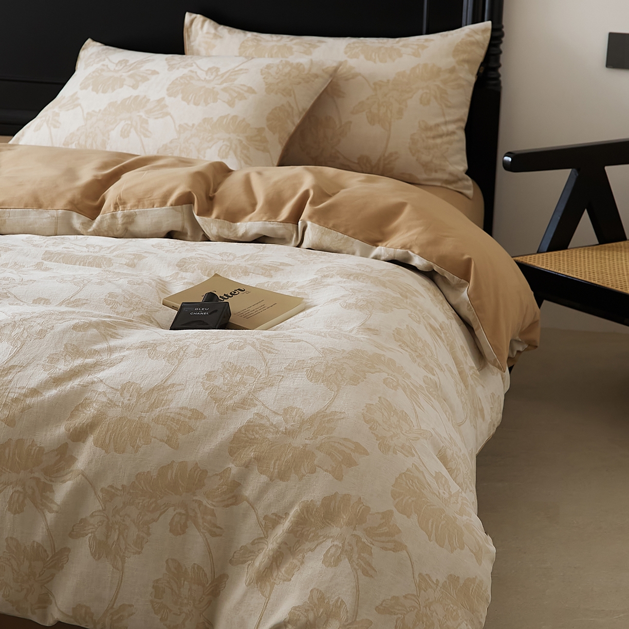 91家纺网 家纺一手货源 找家纺 （总）禾时 2025新款全棉色织提花四件套-等风来