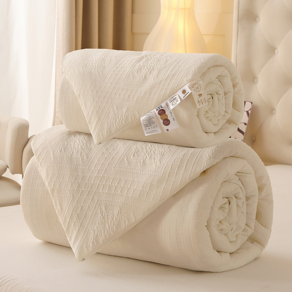 91家纺网 家纺一手货源 找家纺 （总）棉乐町家居 2025新款A类针织提花进口羊毛子母被被子被芯