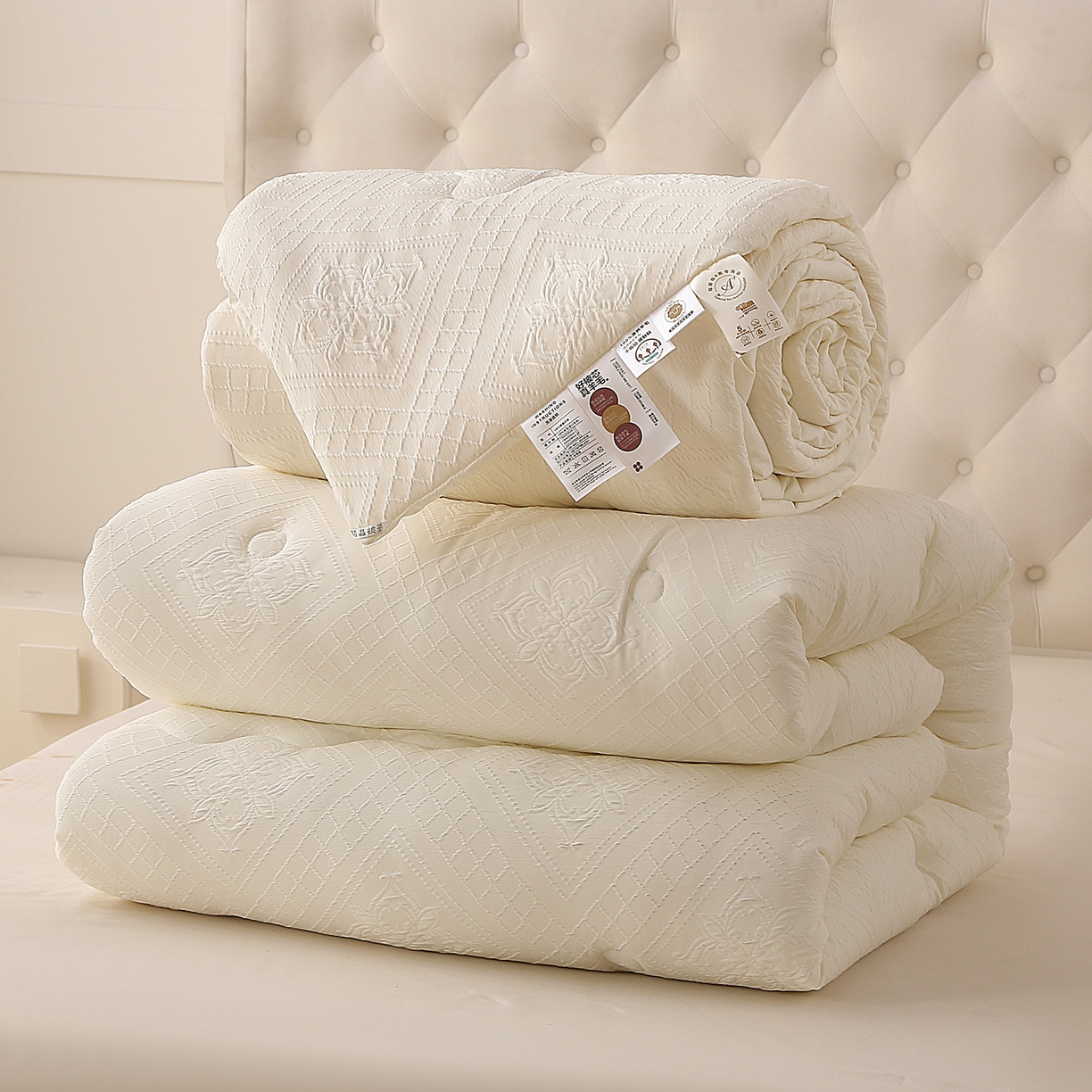 91家纺网 家纺一手货源 找家纺 （总）金泰莱 2025新款A类针织提花进口羊毛子母被被子被芯