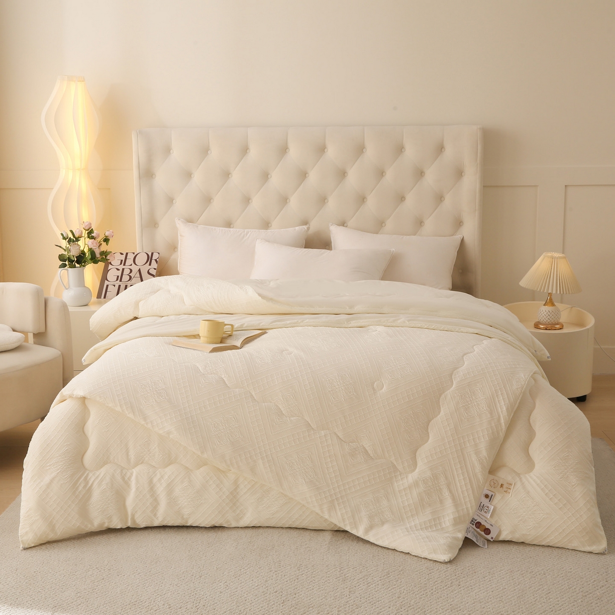 91家纺网 家纺一手货源 找家纺 （总）金泰莱 2025新款A类针织提花进口羊毛子母被被子被芯