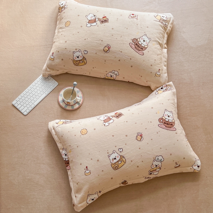 91家纺网 家纺一手货源 找家纺 妖妖家纺 2025新款高克重200克牛奶绒印花四件套 放松小狗