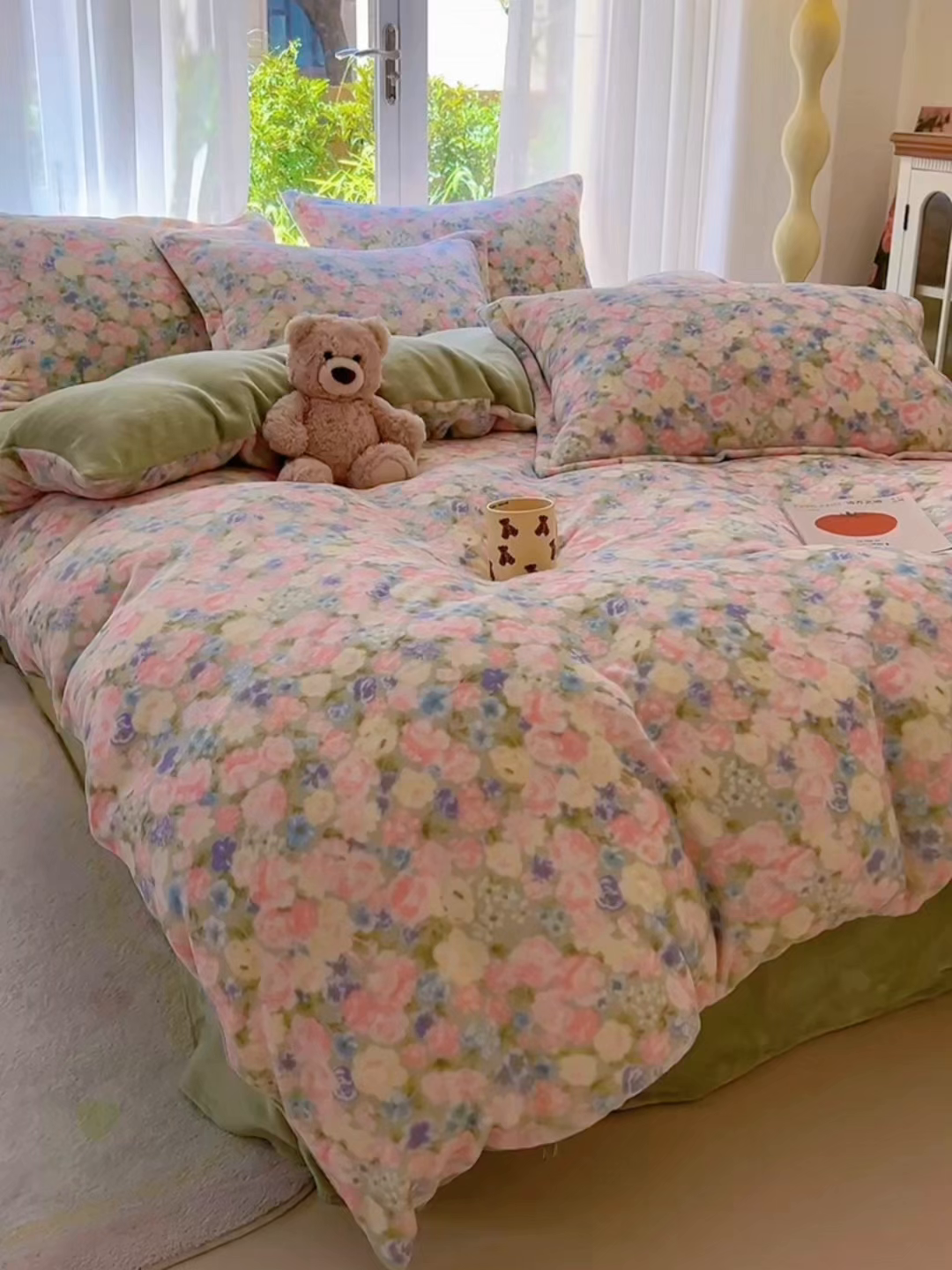 91家纺网 家纺一手货源 找家纺 妖妖家纺 2025新款高克重200克牛奶绒印花四件套 蔷薇漫舞