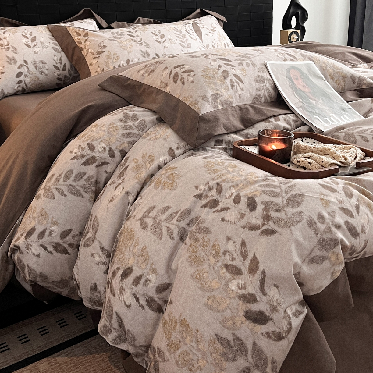 （总）慕晨 2025新款全棉纯棉磨毛轻奢数码印花直播热款四件套