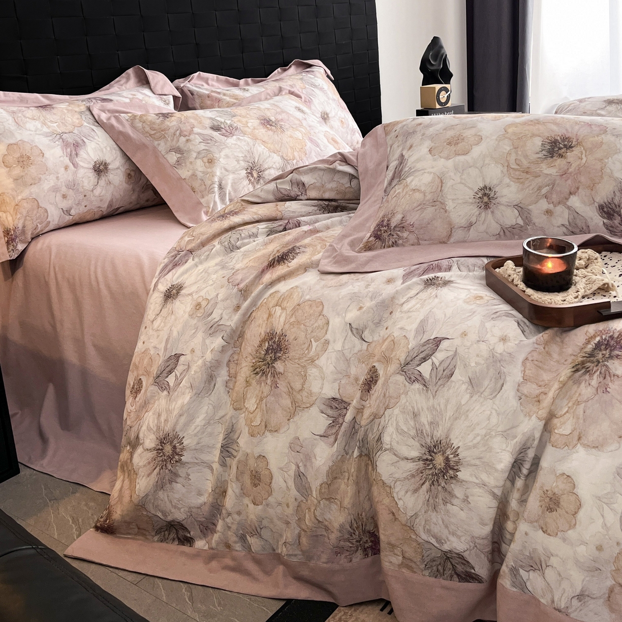 91家纺网 家纺一手货源 找家纺 （总）慕晨 2025新款全棉纯棉磨毛轻奢数码印花直播热款四件套