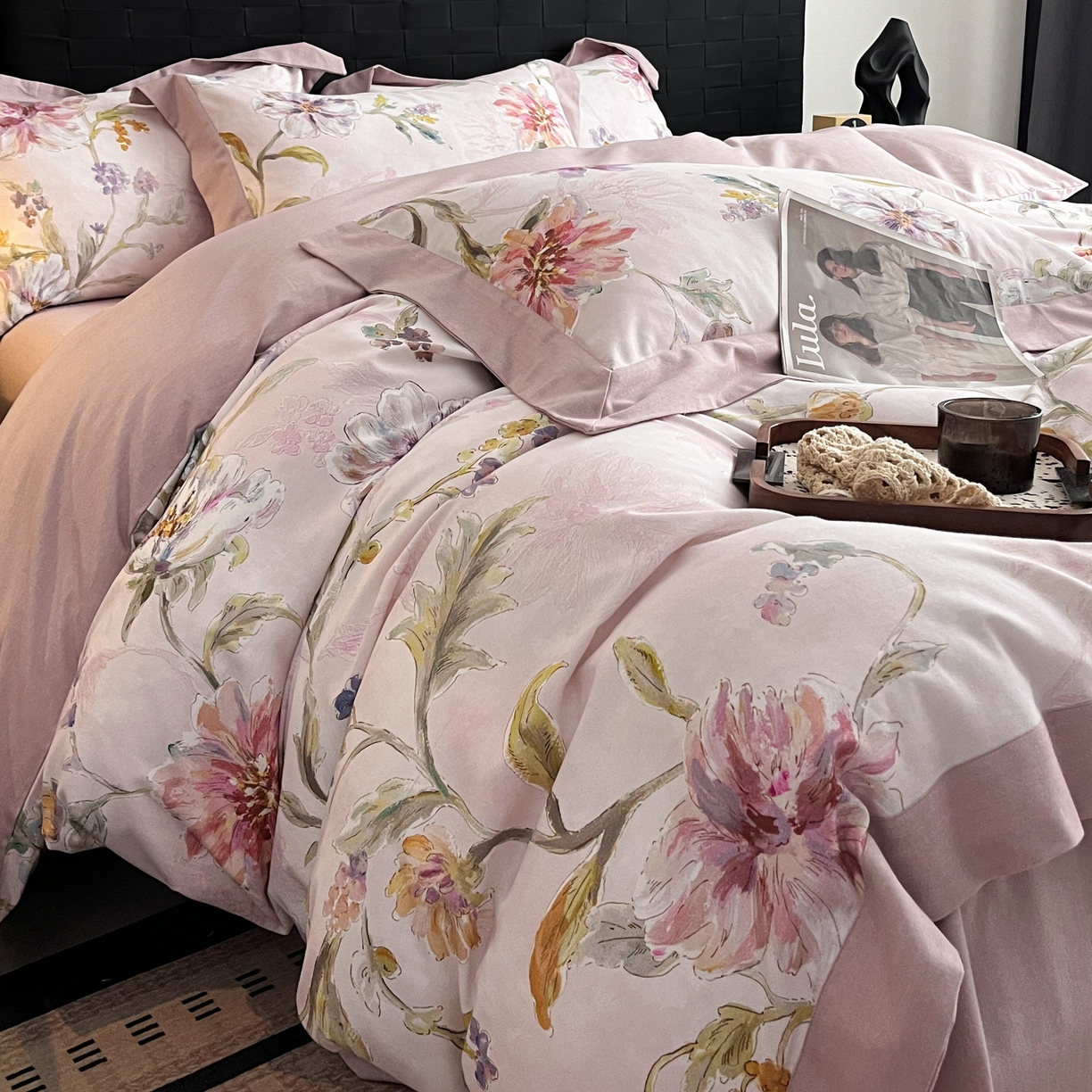 91家纺网 家纺一手货源 找家纺 （总）慕晨 2025新款全棉纯棉磨毛轻奢数码印花直播热款四件套