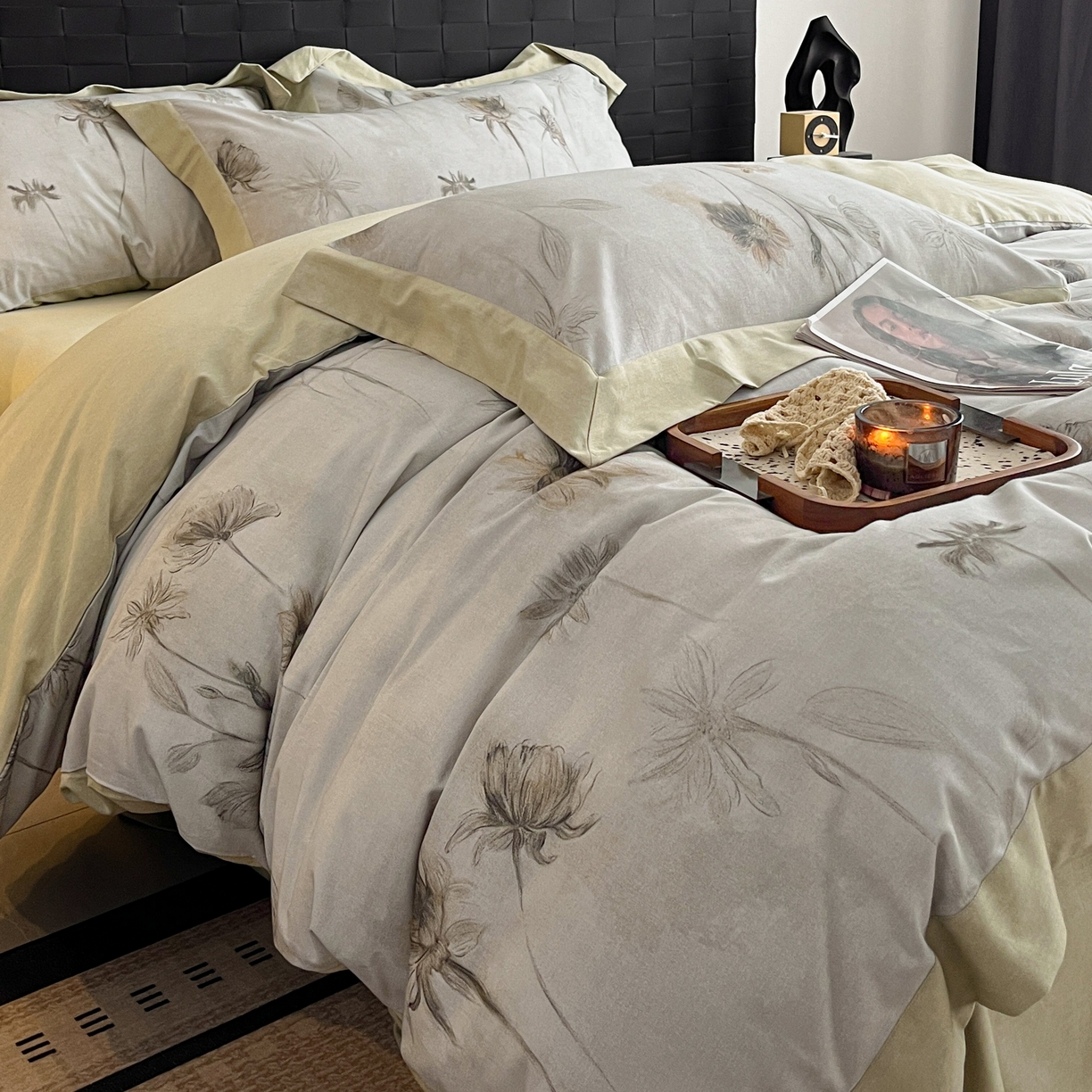 91家纺网 家纺一手货源 找家纺 （总）慕晨 2025新款全棉纯棉磨毛轻奢数码印花直播热款四件套