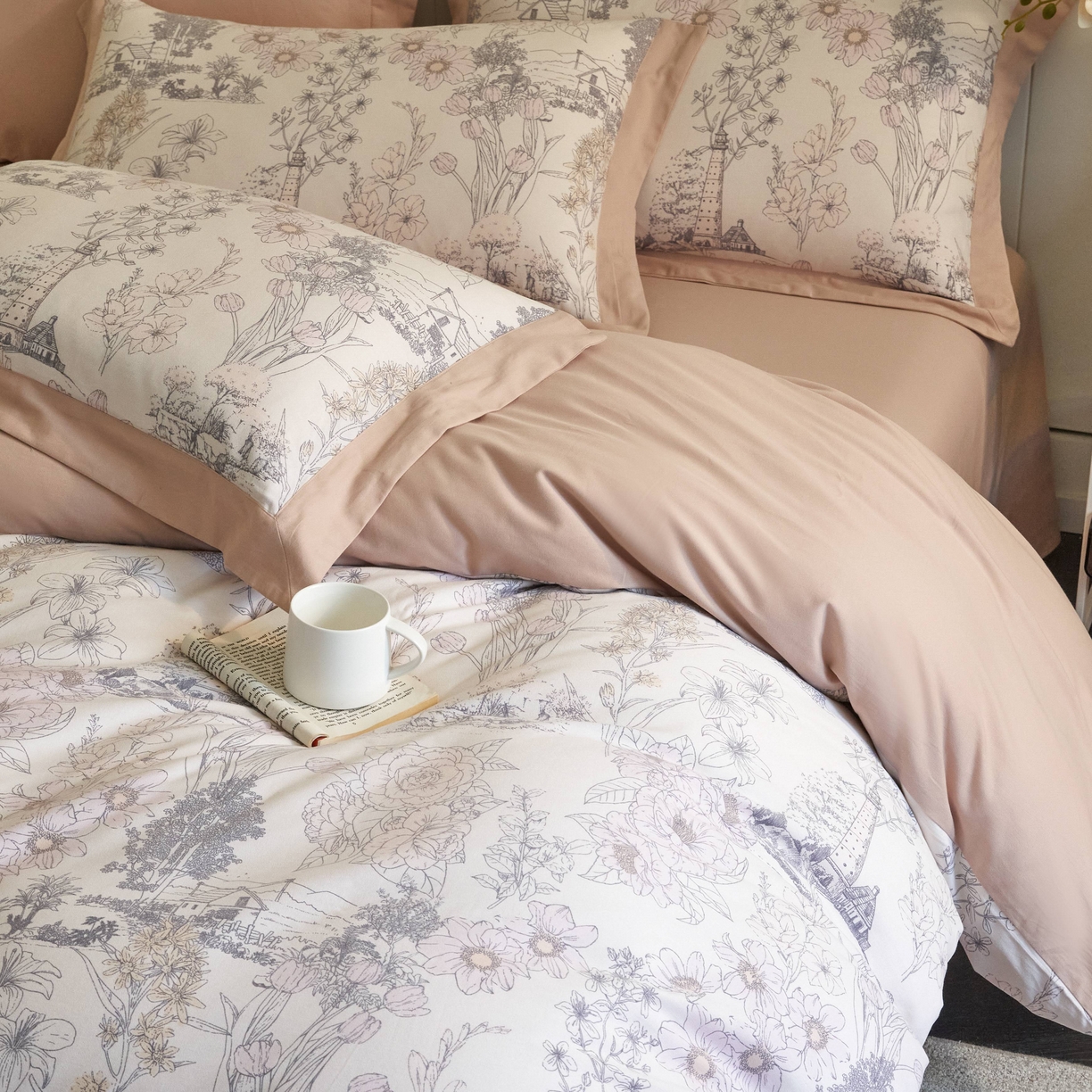 91家纺网 家纺一手货源 找家纺 （总）慕晨 2025新款全棉纯棉磨毛轻奢数码印花直播热款四件套