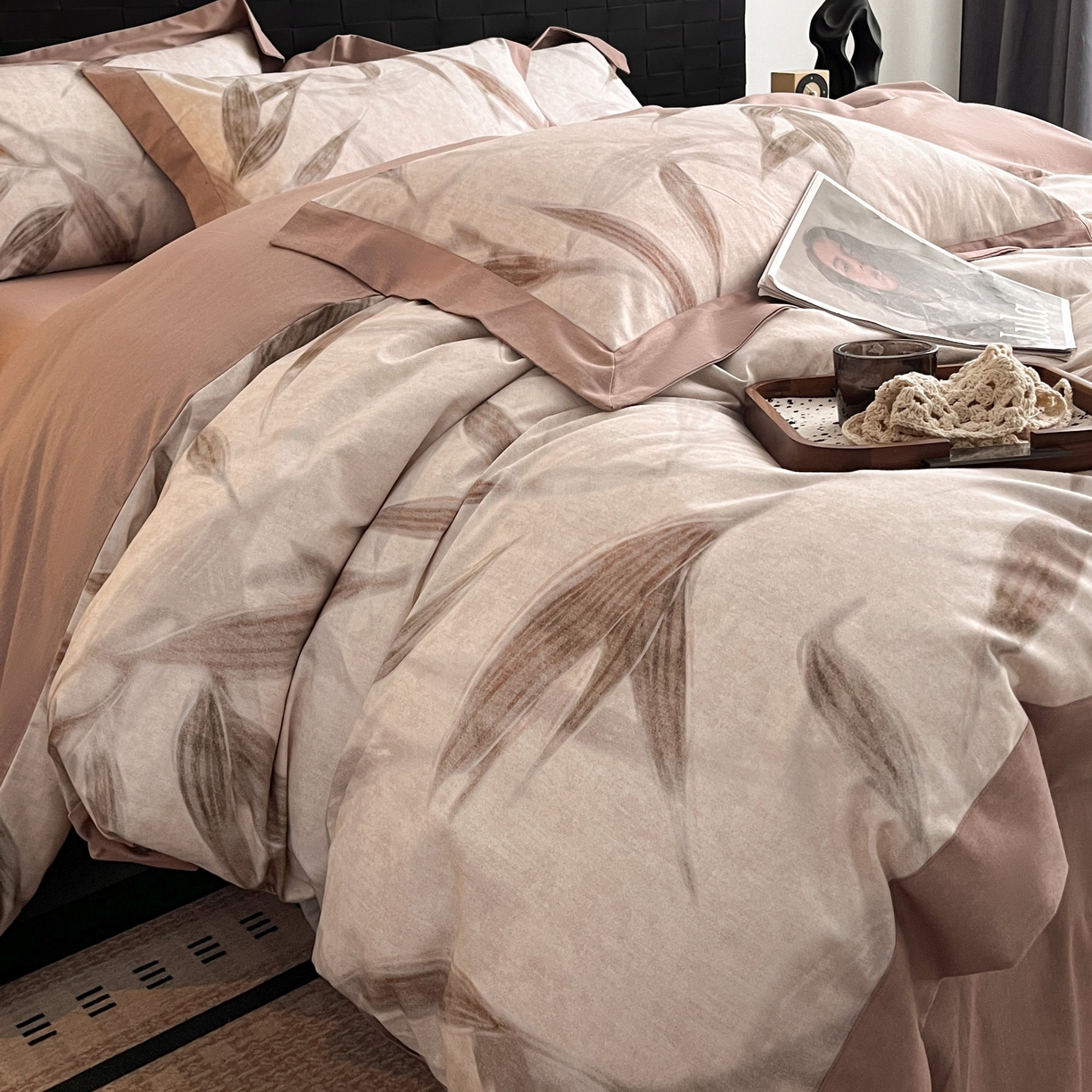 91家纺网 家纺一手货源 找家纺 （总）慕晨 2025新款全棉纯棉磨毛轻奢数码印花直播热款四件套