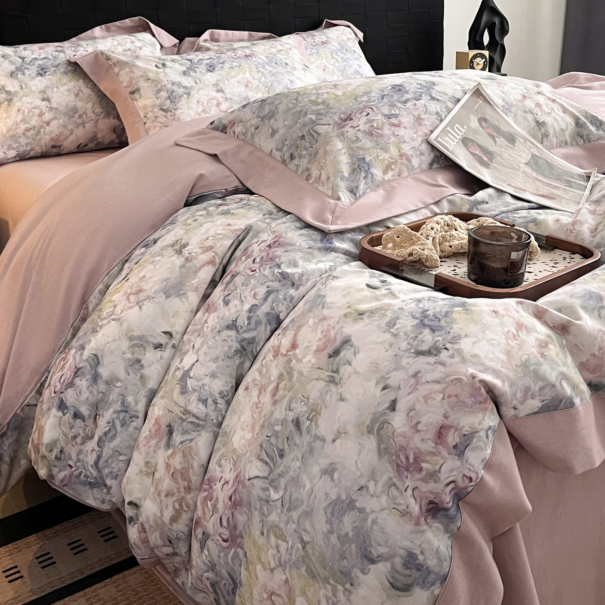 91家纺网 家纺一手货源 找家纺 （总）慕晨 2025新款全棉纯棉磨毛轻奢数码印花直播热款四件套