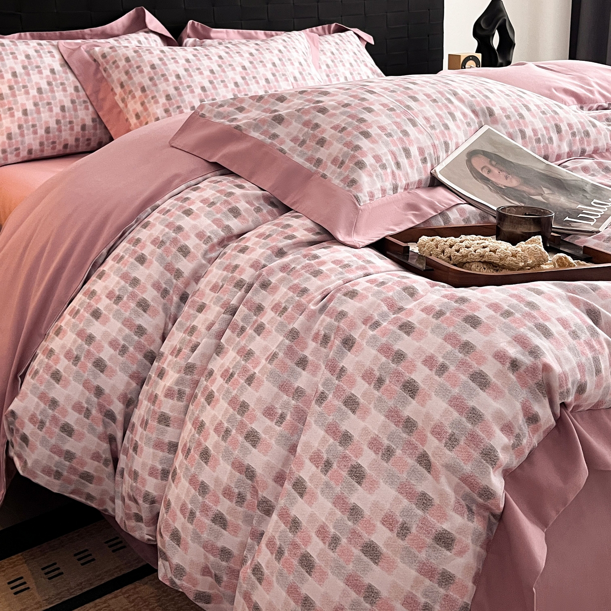 91家纺网 家纺一手货源 找家纺 （总）慕晨 2025新款全棉纯棉磨毛轻奢数码印花直播热款四件套