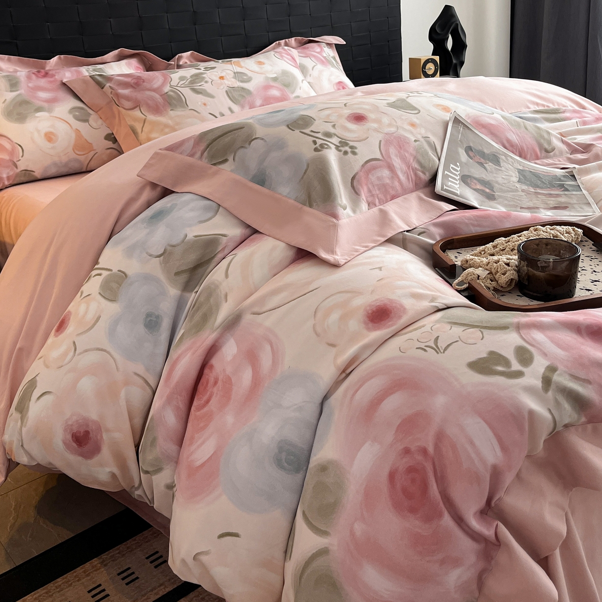 91家纺网 家纺一手货源 找家纺 （总）慕晨 2025新款全棉纯棉磨毛轻奢数码印花直播热款四件套