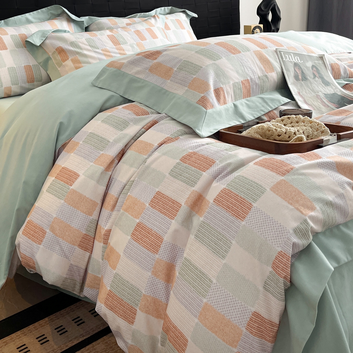 91家纺网 家纺一手货源 找家纺 （总）慕晨 2025新款全棉纯棉磨毛轻奢数码印花直播热款四件套