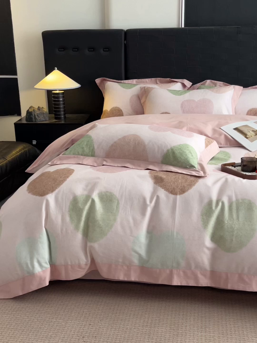 91家纺网 家纺一手货源 找家纺 慕晨 2025新款全棉纯棉磨毛轻奢数码印花直播热款四件套 爱你