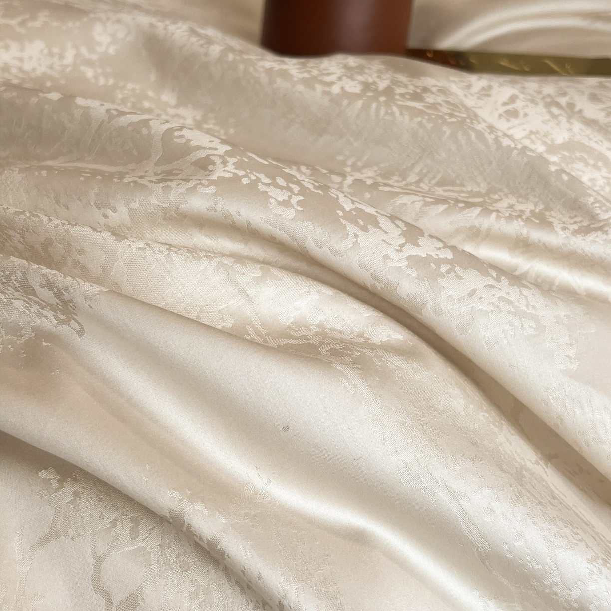 91家纺网 家纺一手货源 找家纺 花时间 2025新款A类长绒棉全棉纯棉宽边提花四件套-赫本 赫本-香槟