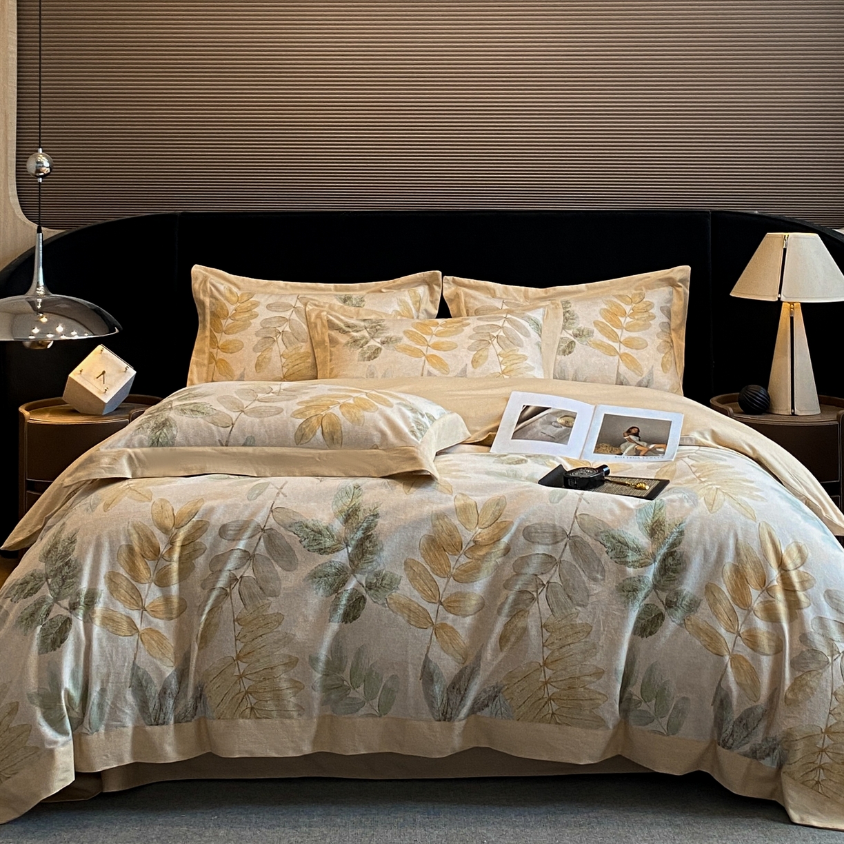 91家纺网 家纺一手货源 找家纺 慕晨 2025新款全棉纯棉磨毛轻奢数码印花直播热款四件套 春派