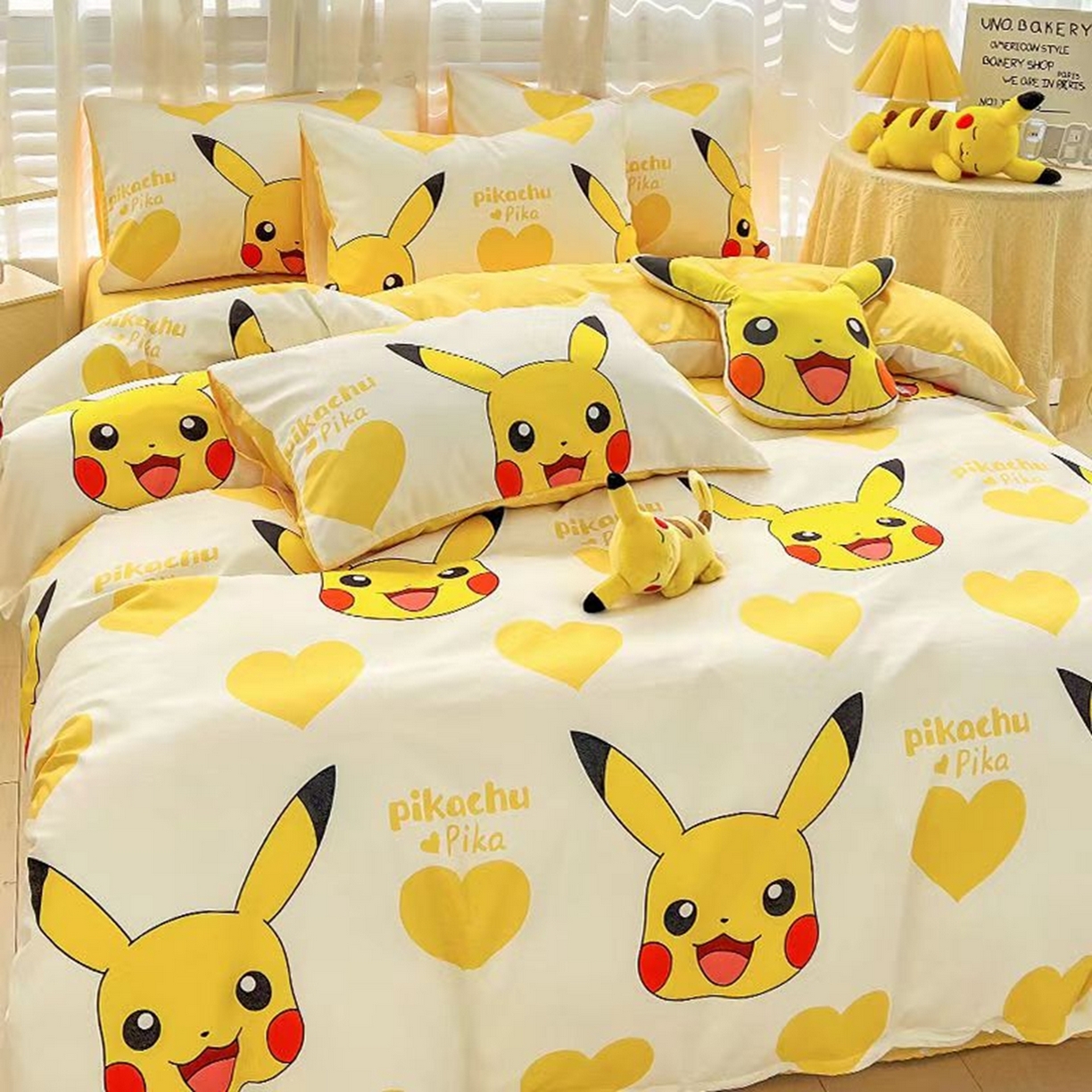 绒裕家纺 2025秋冬新款230克8.5斤金貂绒牛奶绒四件套床单被套直播热款四件套 欢乐皮卡丘