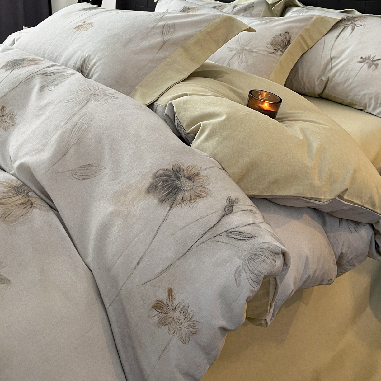 91家纺网 家纺一手货源 找家纺 慕晨 2025新款全棉纯棉磨毛轻奢数码印花直播热款四件套 婚秋集