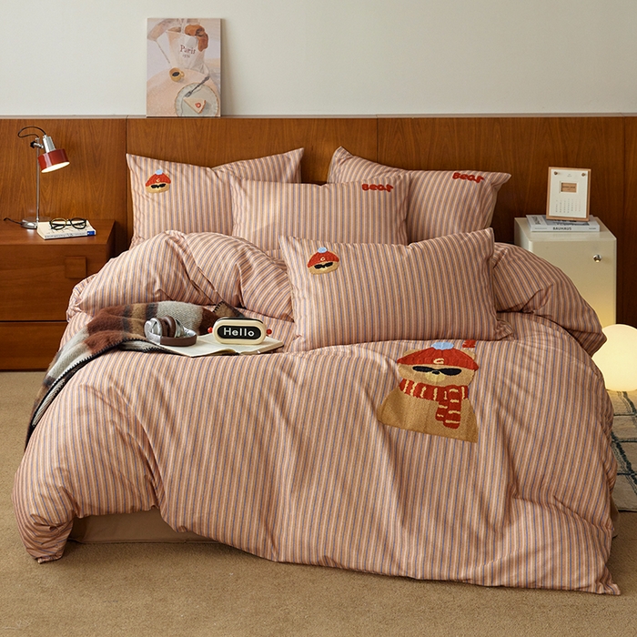 91家纺网 家纺一手货源 找家纺 （总）安莱生活 2025新款A类毛巾绣全棉磨毛四件套-德瑞拉