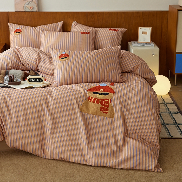 91家纺网 家纺一手货源 找家纺 （总）安莱生活 2025新款A类毛巾绣全棉磨毛四件套-德瑞拉