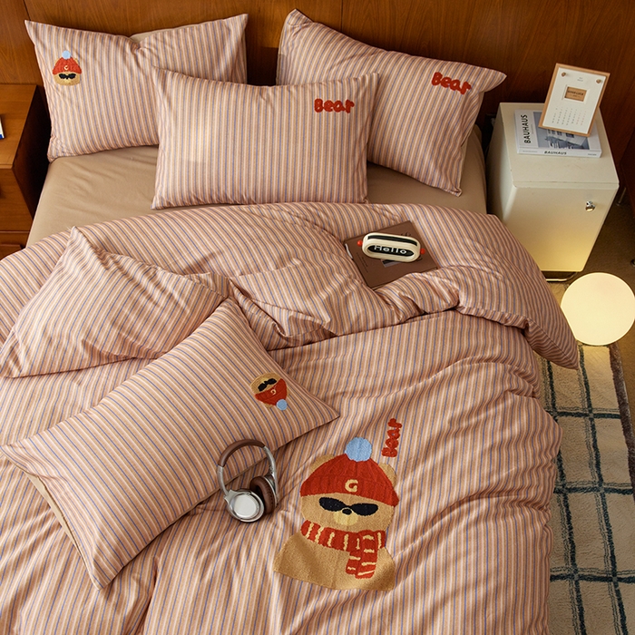 91家纺网 家纺一手货源 找家纺 （总）安莱生活 2025新款A类毛巾绣全棉磨毛四件套-德瑞拉