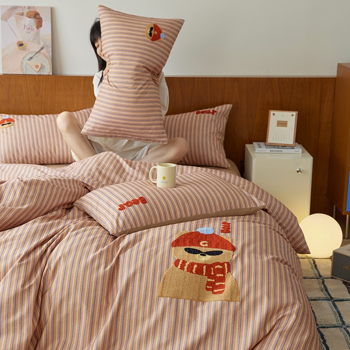 91家纺网 家纺一手货源 找家纺 （总）安莱生活 2025新款A类毛巾绣全棉磨毛四件套-德瑞拉