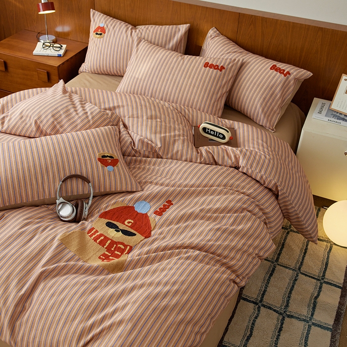 91家纺网 家纺一手货源 找家纺 （总）安莱生活 2025新款A类毛巾绣全棉磨毛四件套-德瑞拉