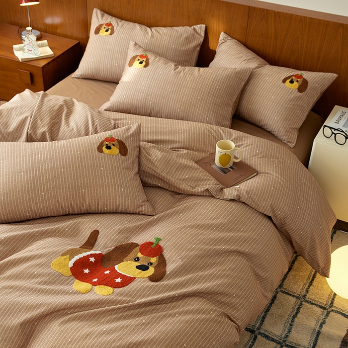 91家纺网 家纺一手货源 找家纺 （总）安莱生活 2025新款A类毛巾绣全棉磨毛四件套-德瑞拉