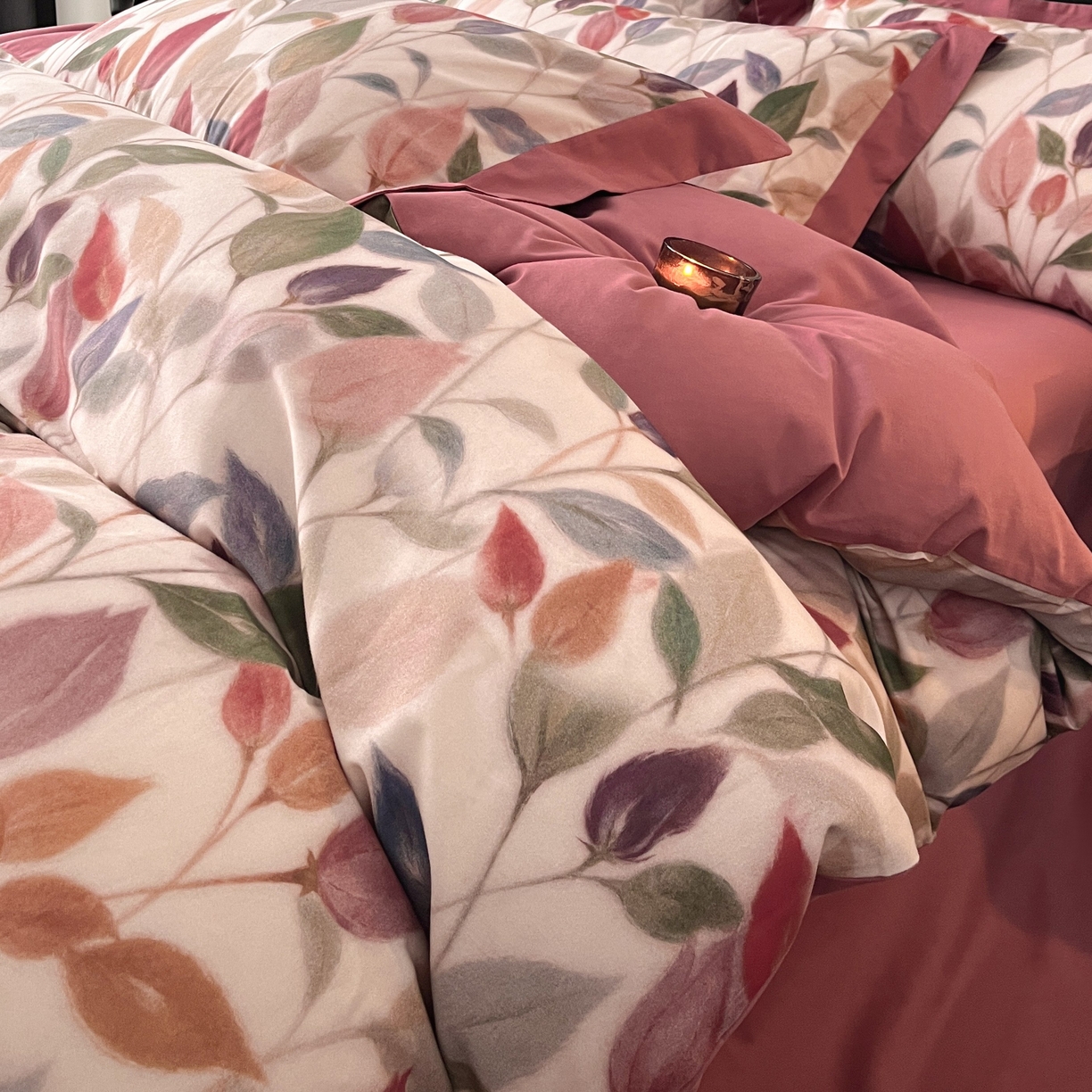 91家纺网 家纺一手货源 找家纺 慕晨 2025新款全棉纯棉磨毛轻奢数码印花直播热款四件套 景秋