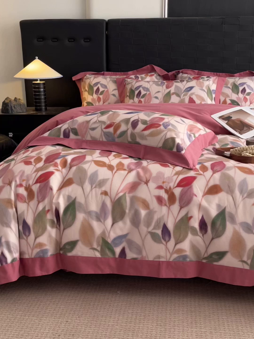 91家纺网 家纺一手货源 找家纺 慕晨 2025新款全棉纯棉磨毛轻奢数码印花直播热款四件套 景秋