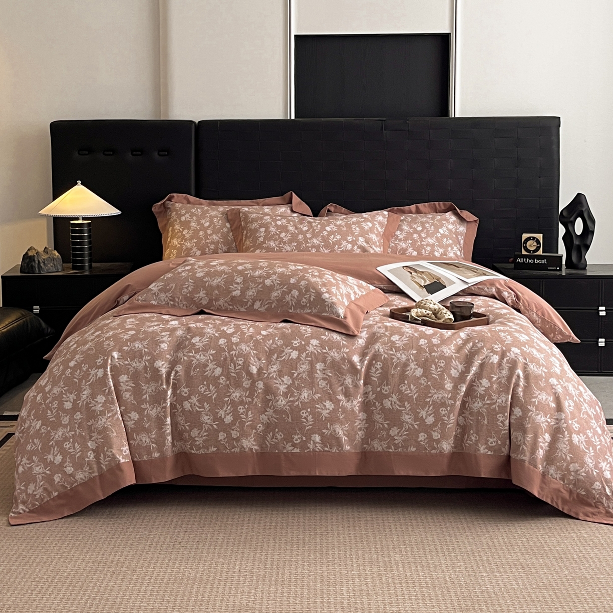 91家纺网 家纺一手货源 找家纺 慕晨 2025新款全棉纯棉磨毛轻奢数码印花直播热款四件套 兰序