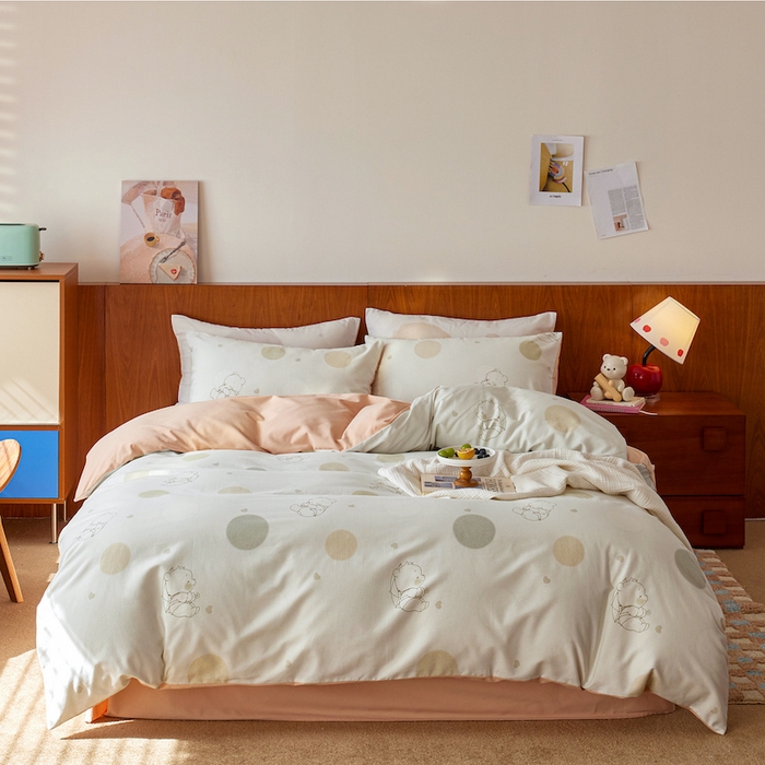 91家纺网 家纺一手货源 找家纺 （总）安莱生活 2025新款A类全棉磨毛卡通四件套-塞伦